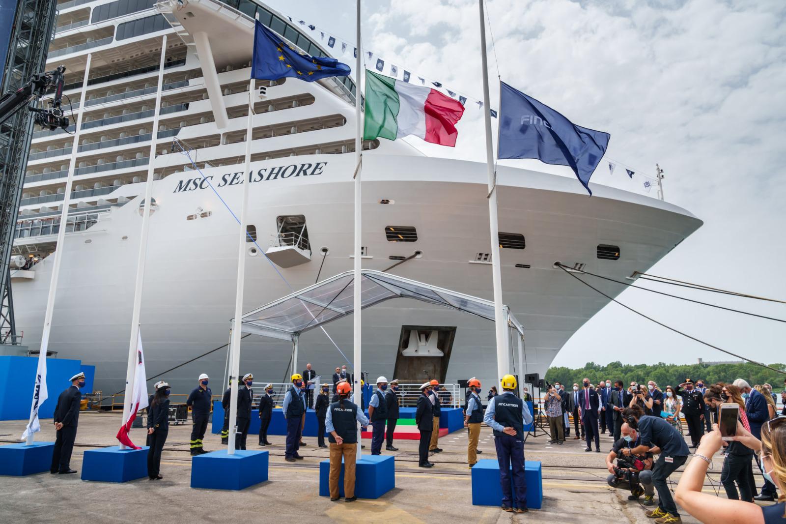 Monfalcone, consegnata Msc Seashore, la più grande nave da crociera costruita in Italia